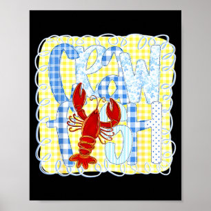 Preppy rivierkreeftseizoen grappige louisiana zeev poster