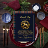 Preppy Rocking Horse Blue Flat Bedankt Card