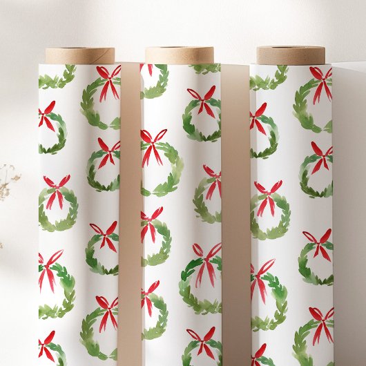 Preppy Rode Boog Kerstkrans Cadeaupapier