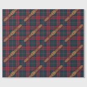 Preppy Rode Kerst Plaid Met Gespen Cadeaupapier (Vlak)