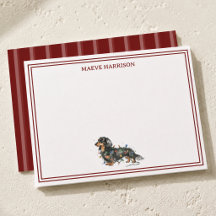 Preppy Rode Kruis Streep Kerst Doxie