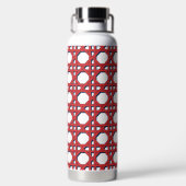 Preppy rode rieten lattice monogram waterfles (Achterkant)