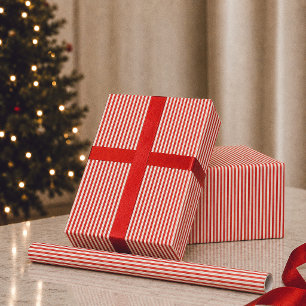 Preppy Rode Streep Vakantie Kerstmis Cadeaupapier