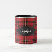 Preppy Rode Tartan Schotse Ruit Combinatie Mok (Midden)