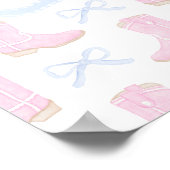 Preppy Rodeo Eerste Verjaardag Cowgirl Laarzen Poster (Hoek)