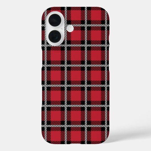 Preppy rood raster check ontwerp Case-Mate iPhone case (Achterkant)