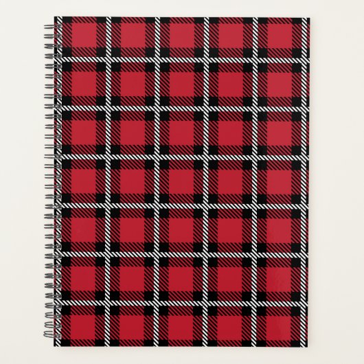 Preppy rood raster check ontwerp planner (Voorkant)