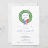 Preppy Rood Wit Blauw Buitenshuis Verlovingsfeest Kaart (Voorkant)