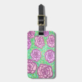 Preppy Roos Garden Floral Print Bagagelabel (Voorkant verticaal)
