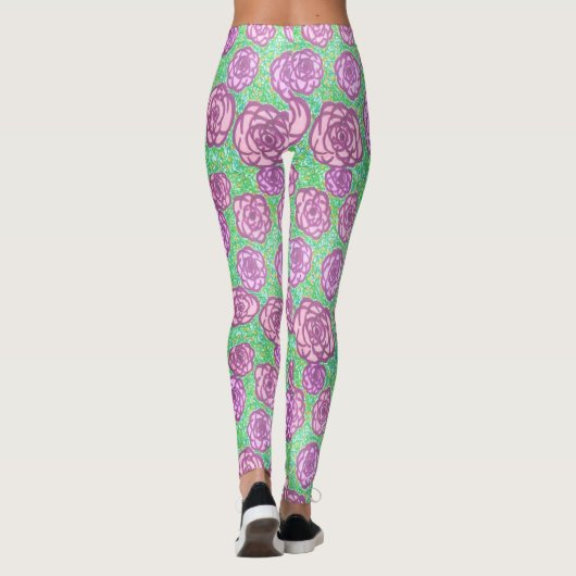 Preppy Roos Garden Floral Print Leggings (Achterkant)