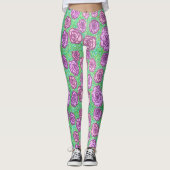Preppy Roos Garden Floral Print Leggings (Voorkant)