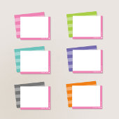 Preppy Roze 2-Tons Strepen Mooie Meisjesachtige Pe Notitiekaartje