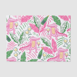 Preppy Roze Alligator Wijn/ Wijnliefhebber Tissuepapier