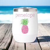 Preppy roze ananas gepersonaliseerd