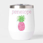 Preppy roze ananas gepersonaliseerd (Voorkant)