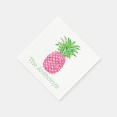 Preppy Roze Ananas Persoonlijk Servet (Hoek)
