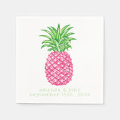 Preppy roze ananas sterren gepersonaliseerde bruil servet (Voorkant)