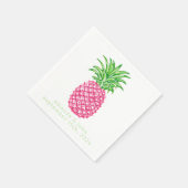 Preppy roze ananas sterren gepersonaliseerde bruil servet (Hoek)