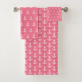 Preppy roze anker bad handdoek (Insitu)