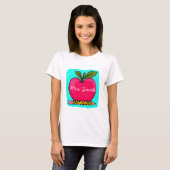 Preppy Roze Appel Juf Naam Shirt (Voorkant volledig)