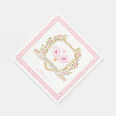 Preppy roze augurk bal | Aangepast verjaardagsjaar Servet (Hoek)