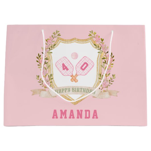 Preppy roze augurk bal Happy Birthday Groot Cadeauzakje (Voorkant)