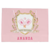 Preppy roze augurk bal Happy Birthday Groot Cadeauzakje (Achterkant)