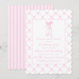 Preppy Roze Ballerina Slippers Eerste verjaardag Kaart