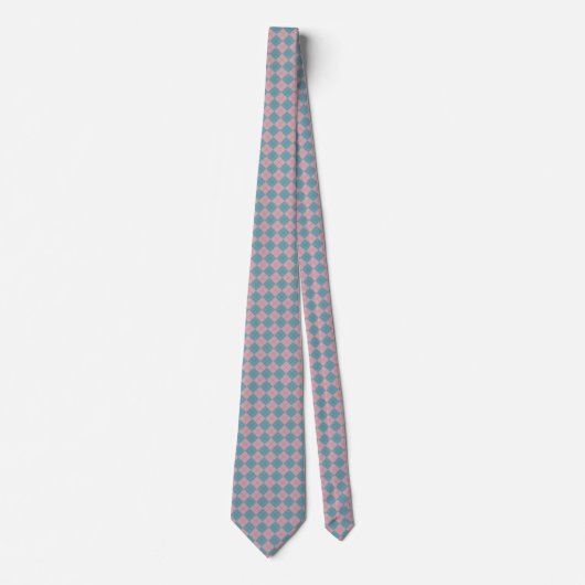 Preppy Roze, Blauw en Groene Argyle Designer Stropdas (Voorkant)