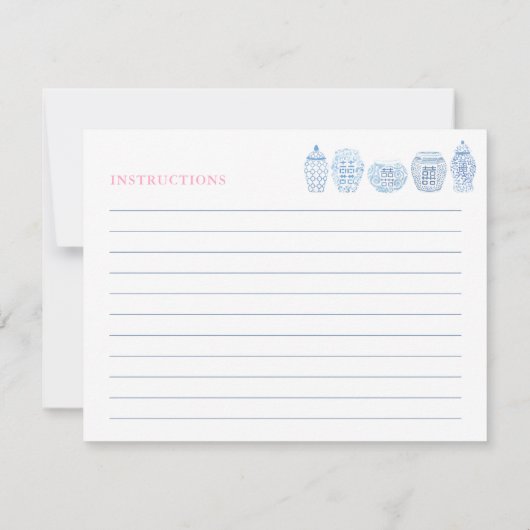 Preppy Roze Blauw Orchid Vrijgezellenfeest Recipe  Kaart (Achterkant)