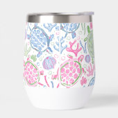 Preppy roze blauw Zee schildpadden (Links)