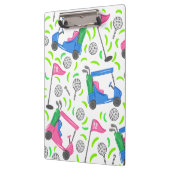 Preppy Roze Blauwe Golfkar / Chic Kust Golf Klembord (Links)