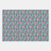 Preppy Roze Blauwgroen Navy Blauwe Ananas Inpakpapier Vel (Voorkant 2)