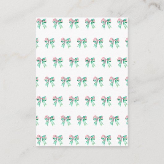 Preppy Roze Bloemboog gepersonaliseerd Informatiekaartje (Achterkant)