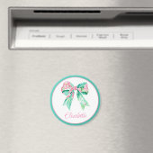 Preppy Roze Bloemboog gepersonaliseerd Magneet (Insitu (Vaatwasser))