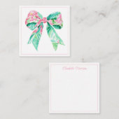 Preppy Roze Bloemboog gepersonaliseerd Notitiekaartje (Voorkant / Achterkant)