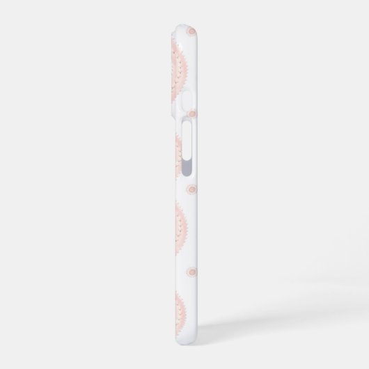 Preppy Roze Bloemen Streep iPhone 16 Hoesje (Linkerkant)