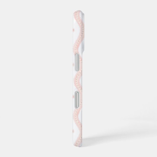 Preppy Roze Bloemen Streep iPhone 16 Hoesje (Rechterkant)