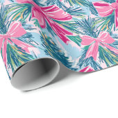 Preppy Roze Bogen en Garland Kerstmis Cadeaupapier (Rol Hoek)