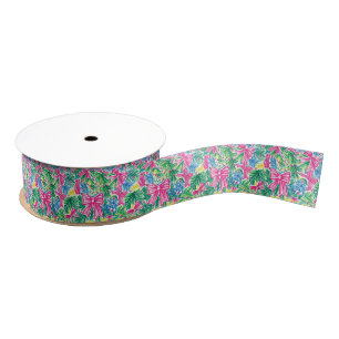 Preppy Roze Bogen en Garland Kerstmis Grosgrain Lint