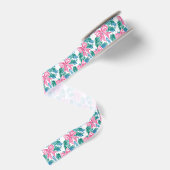 Preppy Roze Bogen en Garland Kerstmis Grosgrain Lint (Achterkant)