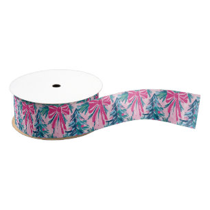 Preppy Roze Bogen en Garland Kerstmis Grosgrain Lint