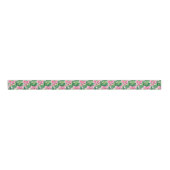 Preppy Roze Bogen en Garland Kerstmis Grosgrain Lint (Voorkant)