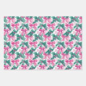 Preppy Roze Bogen en Garland Kerstmis Inpakpapier Vel (Voorkant 3)