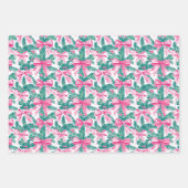 Preppy Roze Bogen en Garland Kerstmis Inpakpapier Vel (Voorkant 2)