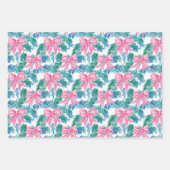 Preppy Roze Bogen en Garland Kerstmis Inpakpapier Vel (Voorkant)