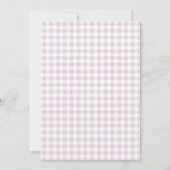 Preppy roze boog gingham grandmillenial baby showe kaart (Achterkant)