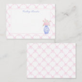 Preppy Roze boog trellis Gepersonaliseerde briefpa Notitiekaartje (Voorkant / Achterkant)