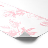 Preppy Roze Bow Bloemen Baby Meisje Douche Welkom Poster (Hoek)