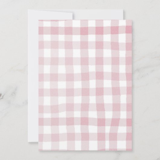 Preppy Roze Bow Coquette Eerste Verjaardag Kaart (Achterkant)